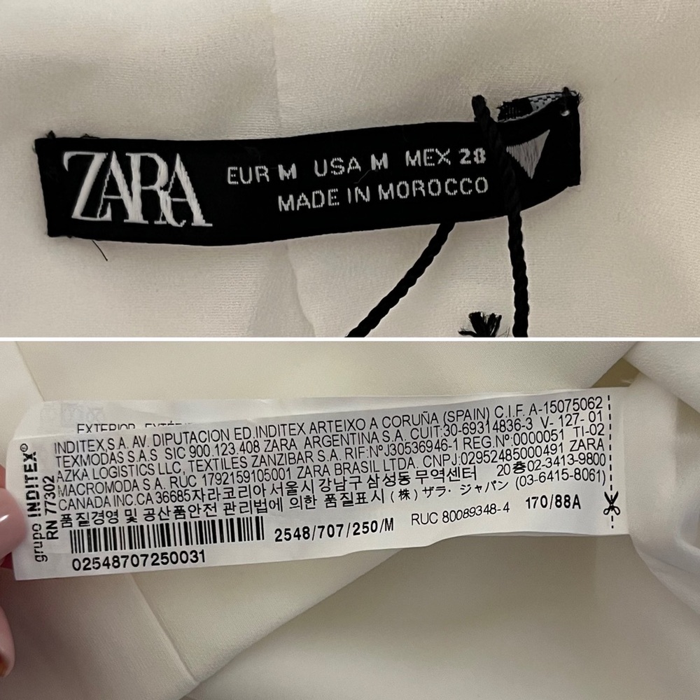 NWT Zara Blazer Mini Dress Belted White Blogger Favorite Size Medium - Picture 14 of 15